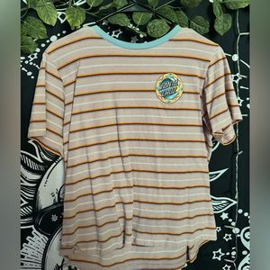 A stripped Santa Cruz cropped top.